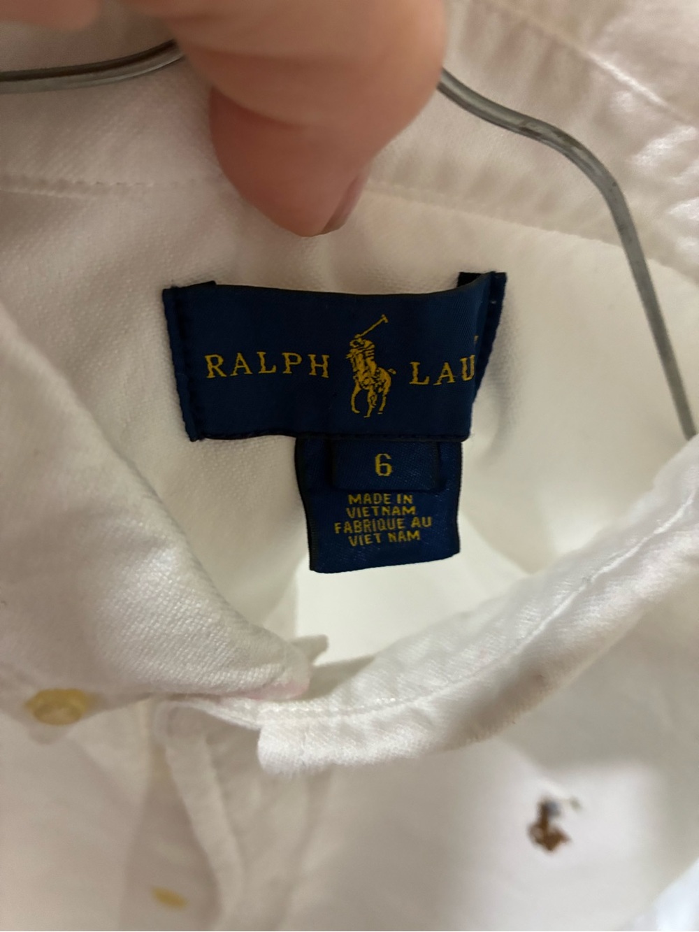 Ralph Lauren White Button-Down Oxford Shirt - Classic Fit - Picture 2 of 2